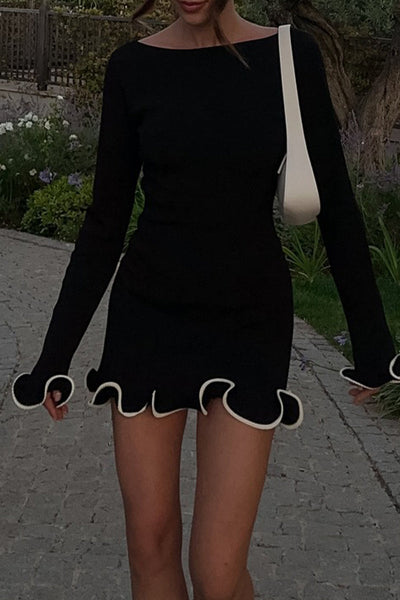 Sabrina® | Casual Daily Long Sleeve Thread Selvedge O-Neck Dresses (3 Colors)