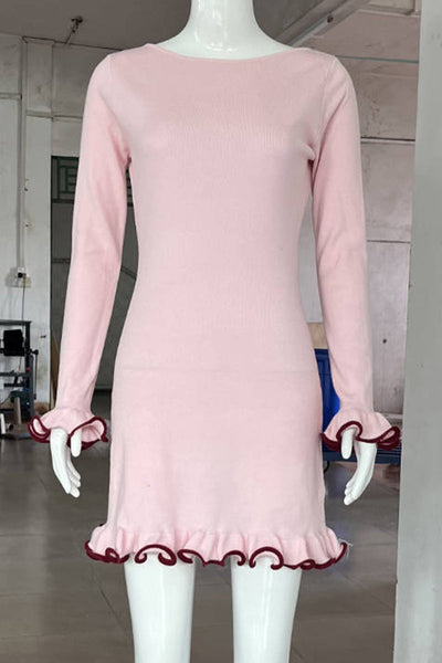 Sabrina® | Casual Daily Long Sleeve Thread Selvedge O-Neck Dresses (3 Colors)
