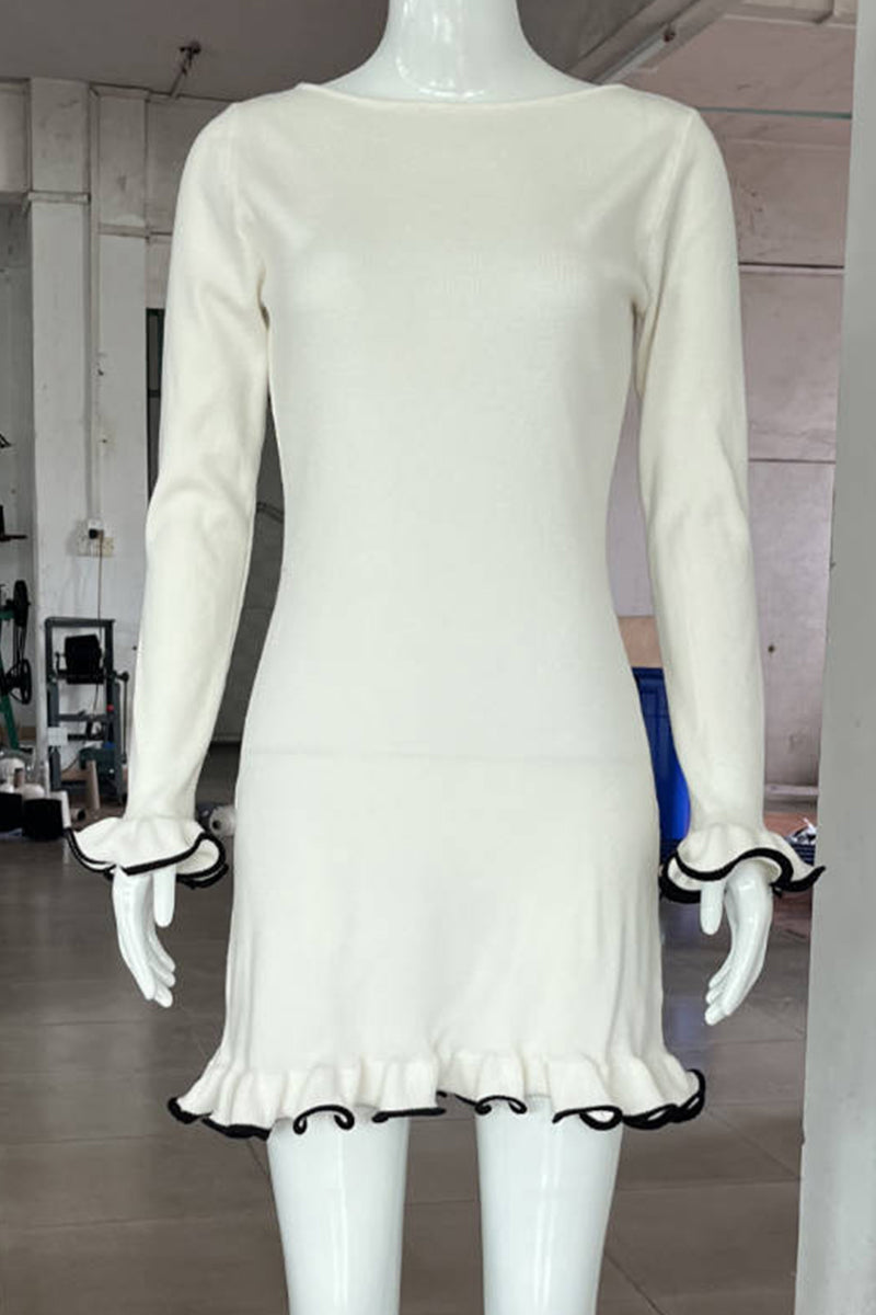 Sabrina® | Casual Daily Long Sleeve Thread Selvedge O-Neck Dresses (3 Colors)