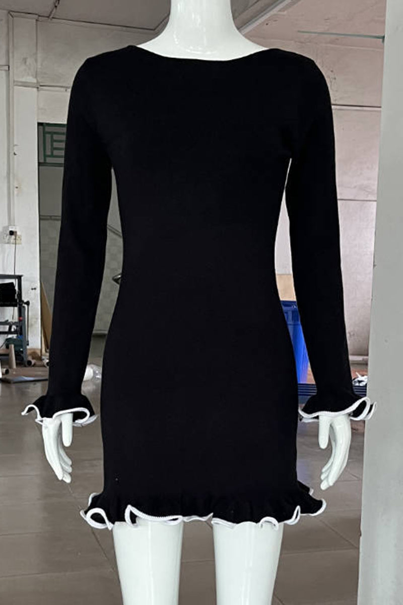 Sabrina® | Casual Daily Long Sleeve Thread Selvedge O-Neck Dresses (3 Colors)