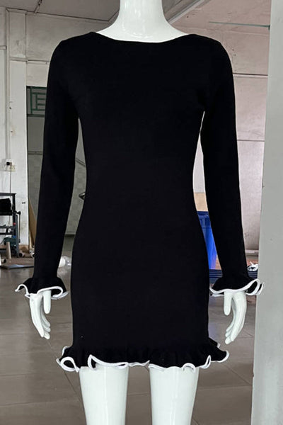 Sabrina® | Casual Daily Long Sleeve Thread Selvedge O-Neck Dresses (3 Colors)