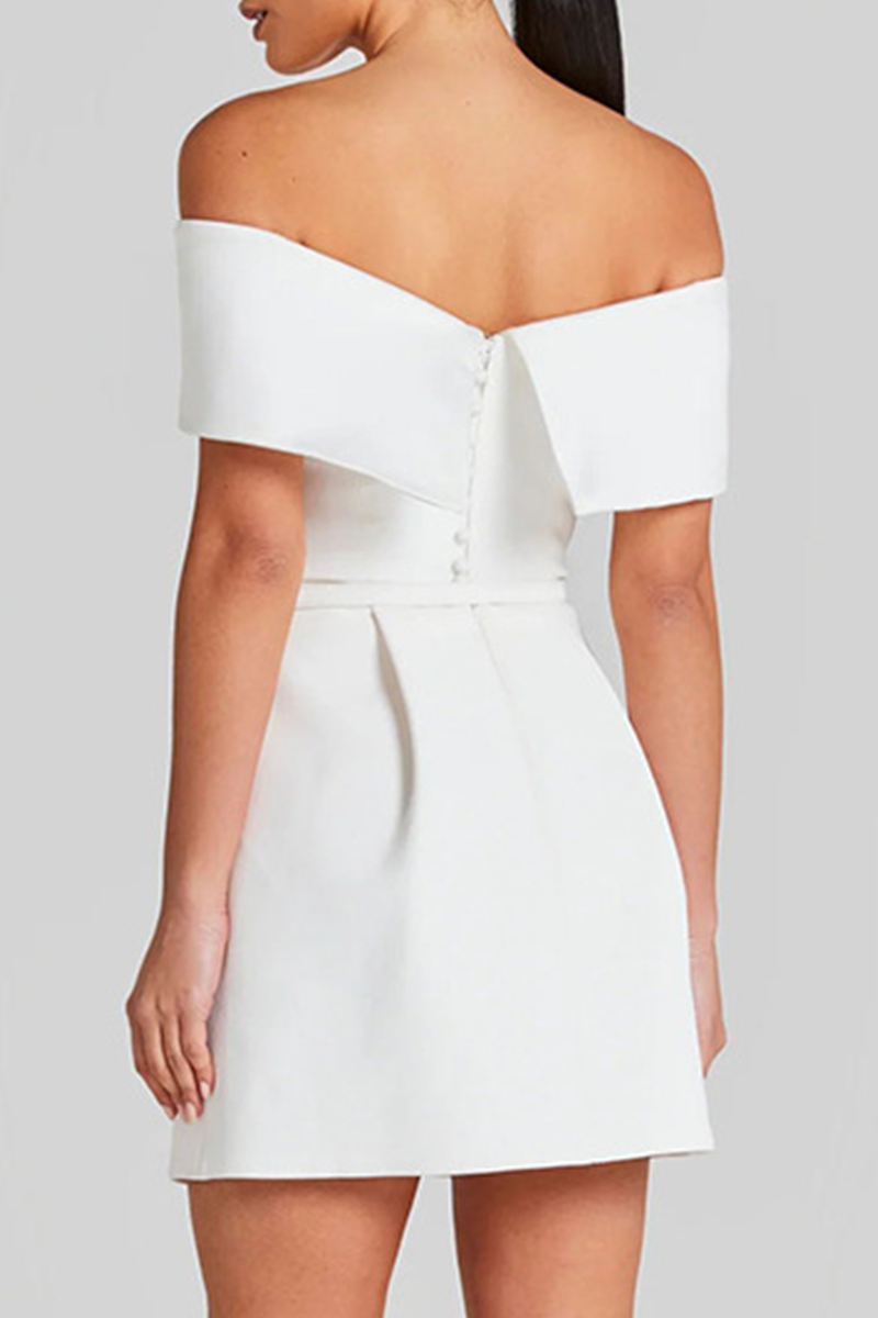 Fabiola® | Sexy Solid Color Off Shoulder A-Line Lace Up Dresses with Pocket (3 Colors)