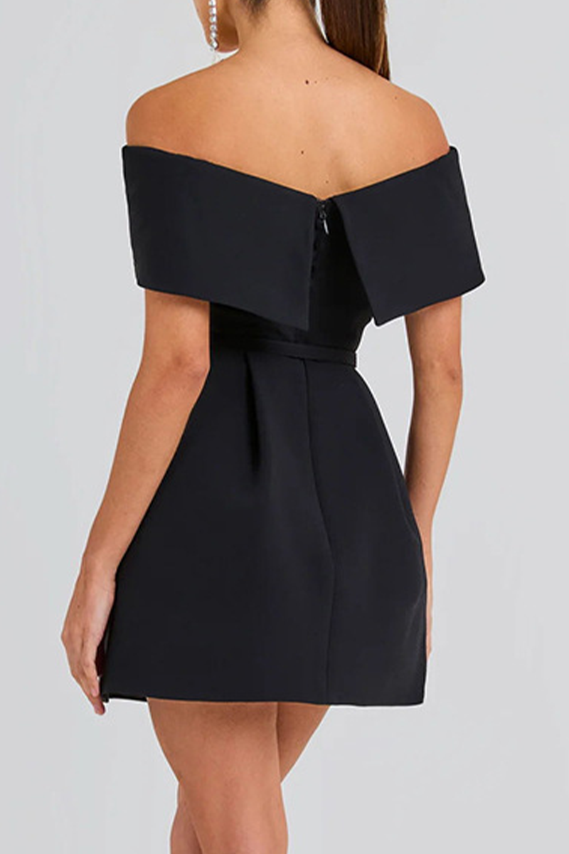 Fabiola® | Sexy Solid Color Off Shoulder A-Line Lace Up Dresses with Pocket (3 Colors)