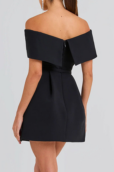 Fabiola® | Sexy Solid Color Off Shoulder A-Line Lace Up Dresses with Pocket (3 Colors)