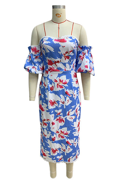 Berenice® | Sexy floral print backless off shoulder wrap skirt dresses