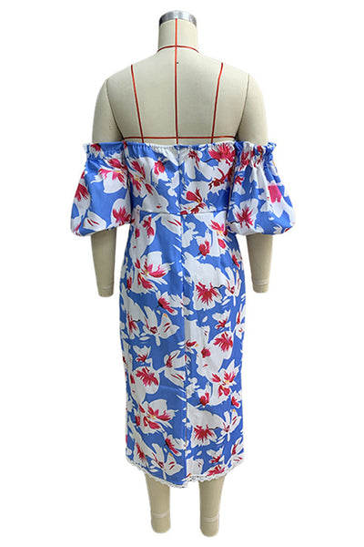 Berenice® | Sexy floral print backless off shoulder wrap skirt dresses
