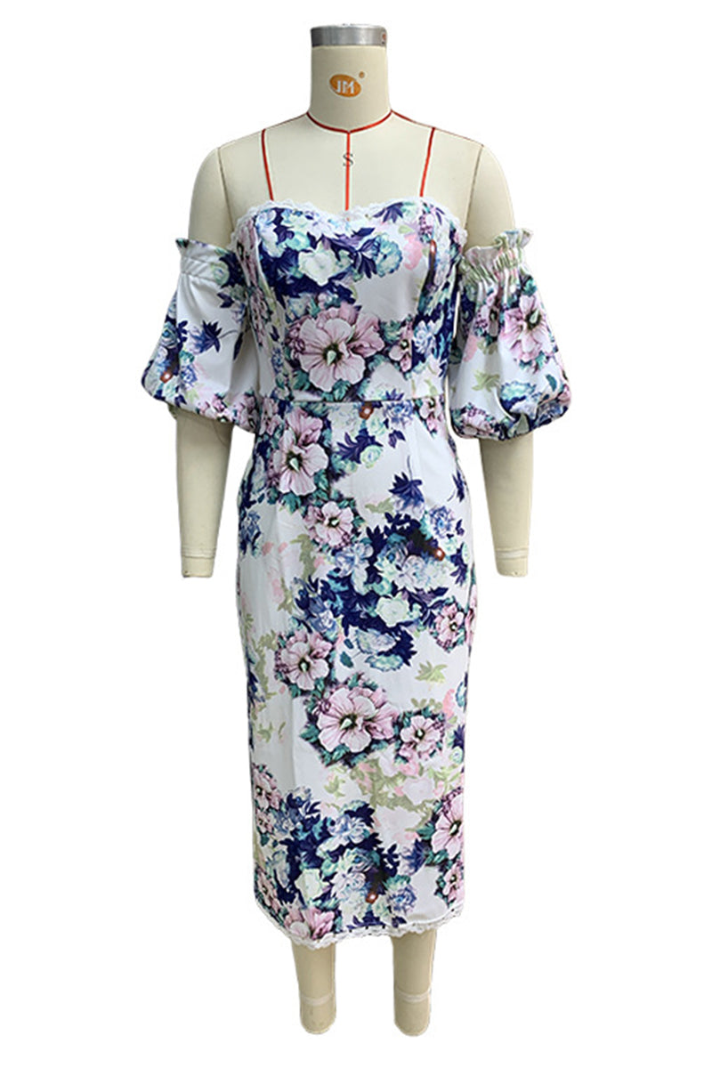 Berenice® | Sexy floral print backless off shoulder wrap skirt dresses
