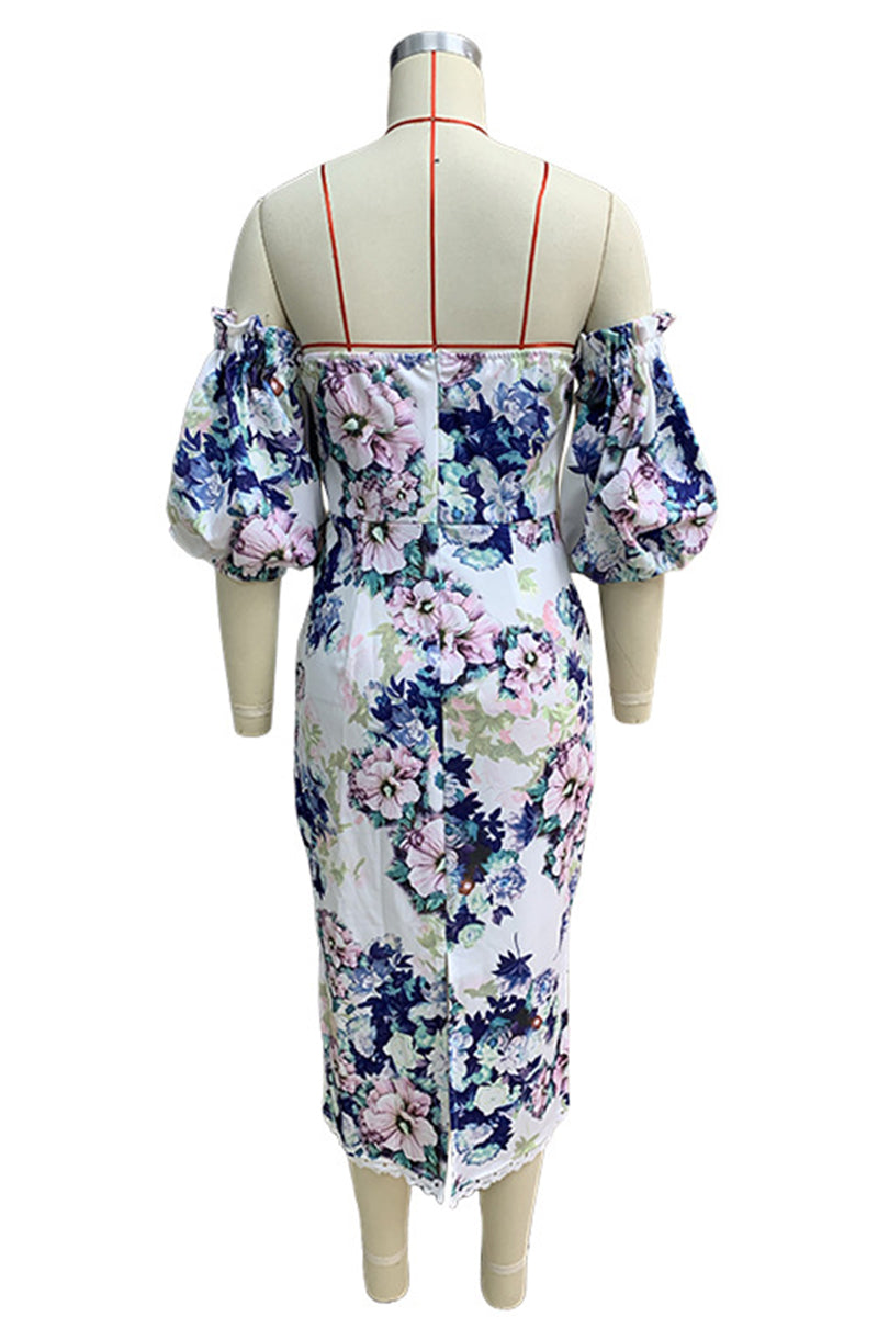 Berenice® | Sexy floral print backless off shoulder wrap skirt dresses