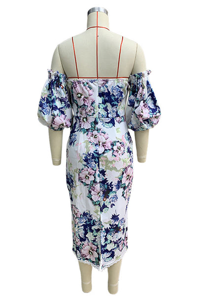 Berenice® | Sexy floral print backless off shoulder wrap skirt dresses