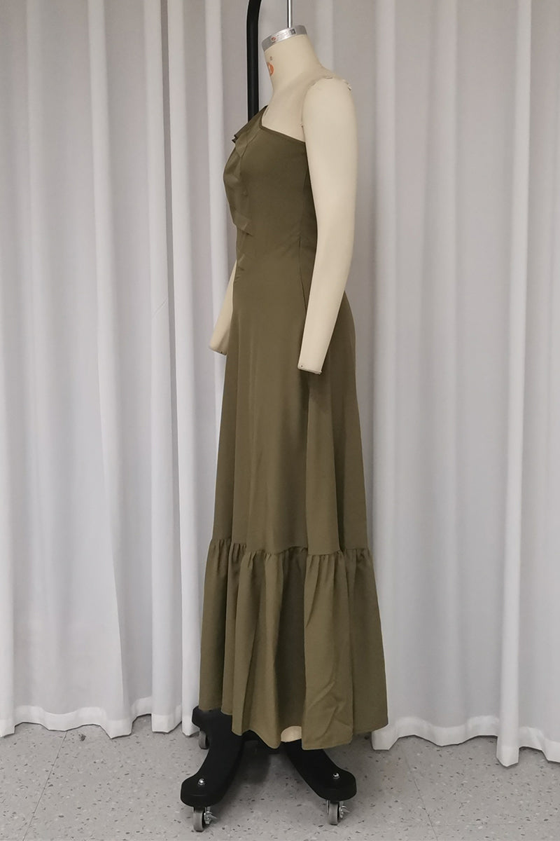 Alessandra® | Elegant hollow out pleated ruffle dresses with slant shoulder