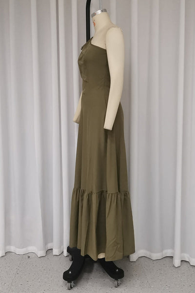 Alessandra® | Elegant hollow out pleated ruffle dresses with slant shoulder