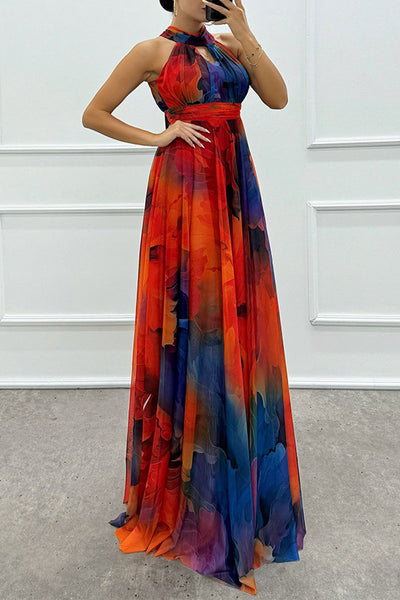 Mireya® | Sexy gradient evening dresses with lacing and contrasting halterneck (3 colors)