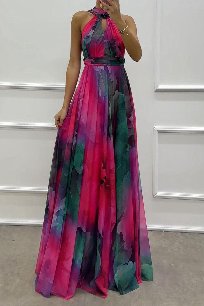 Mireya® | Sexy gradient evening dresses with lacing and contrasting halterneck (3 colors)