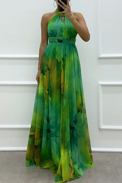 Mireya® | Sexy gradient evening dresses with lacing and contrasting halterneck (3 colors)