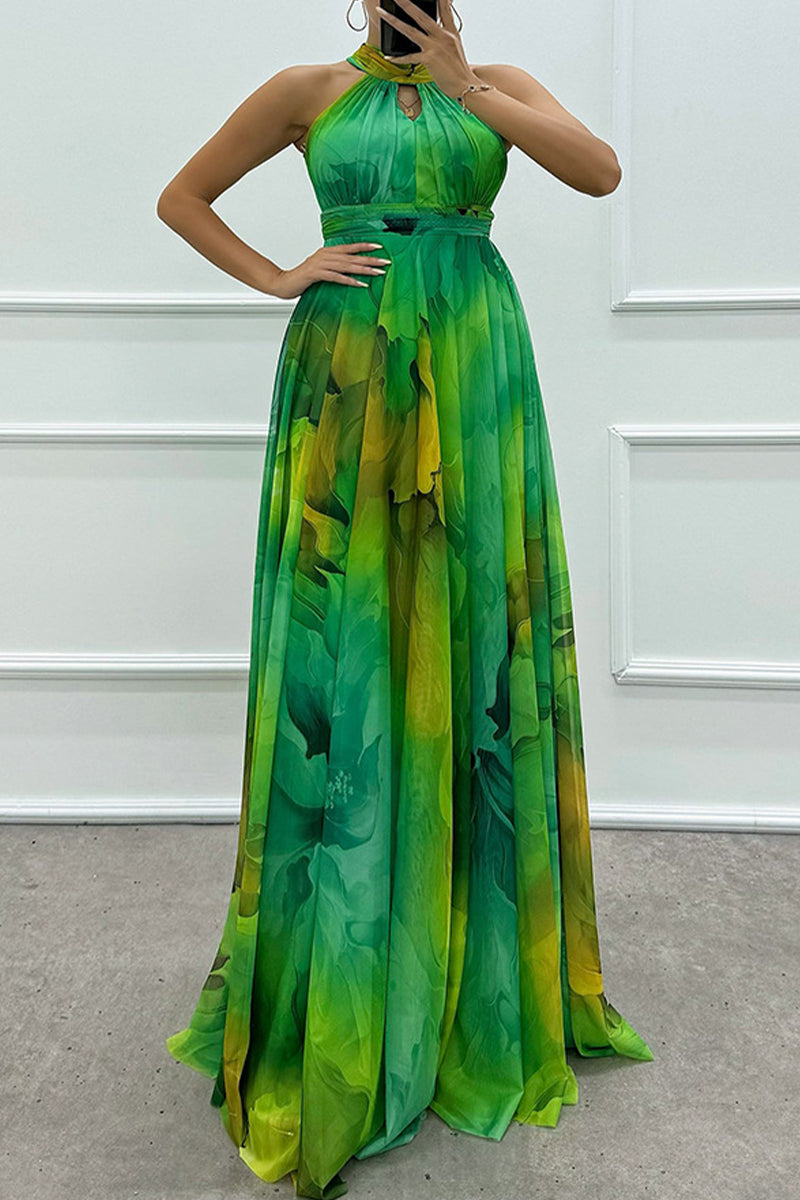 Mireya® | Sexy gradient evening dresses with lacing and contrasting halterneck (3 colors)