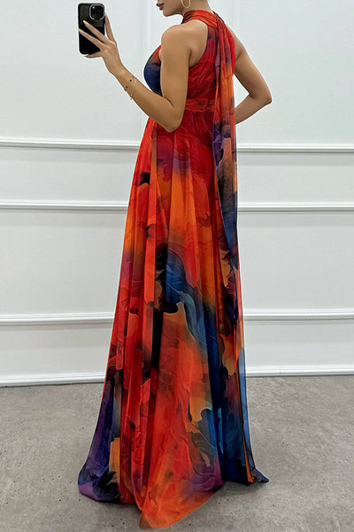 Mireya® | Sexy gradient evening dresses with lacing and contrasting halterneck (3 colors)