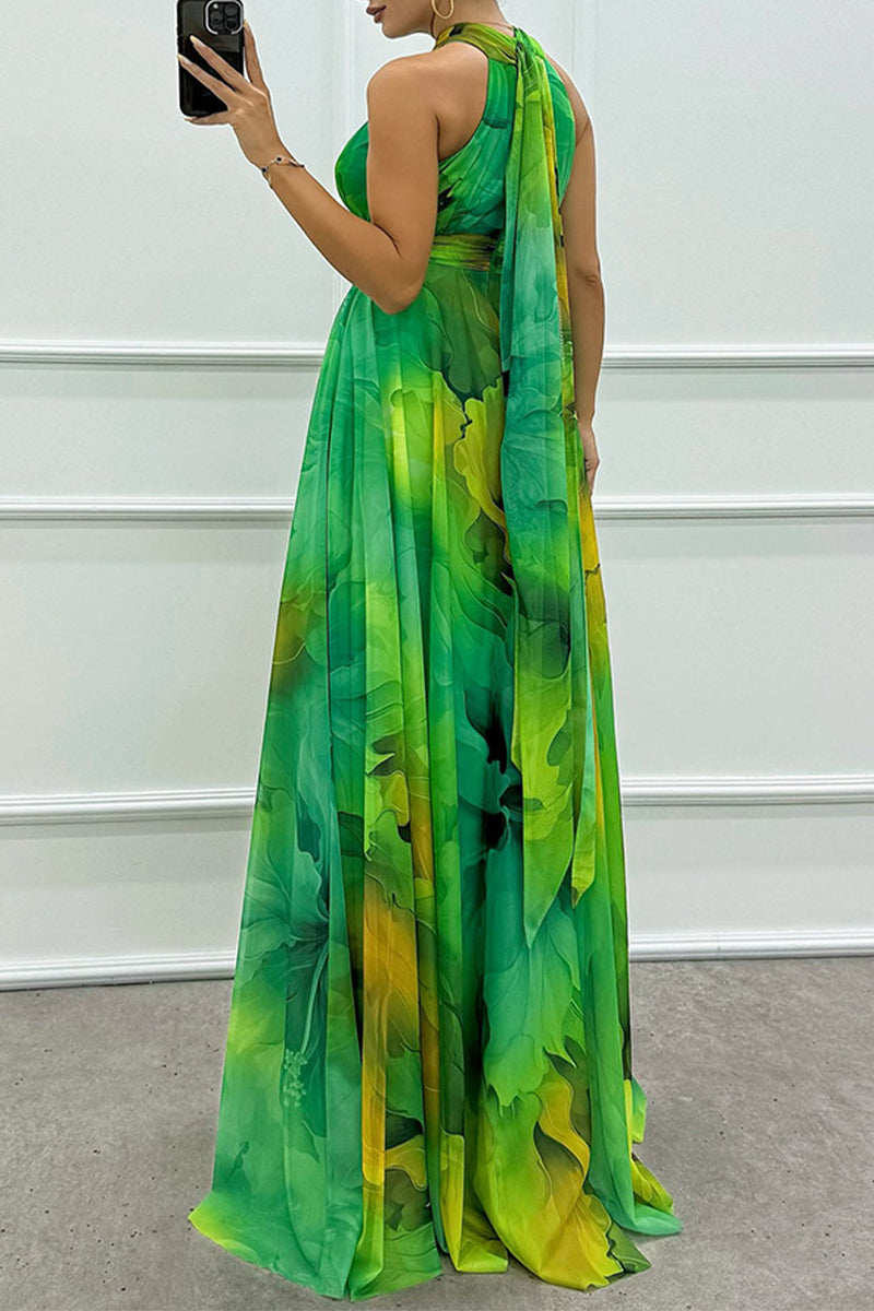 Mireya® | Sexy gradient evening dresses with lacing and contrasting halterneck (3 colors)