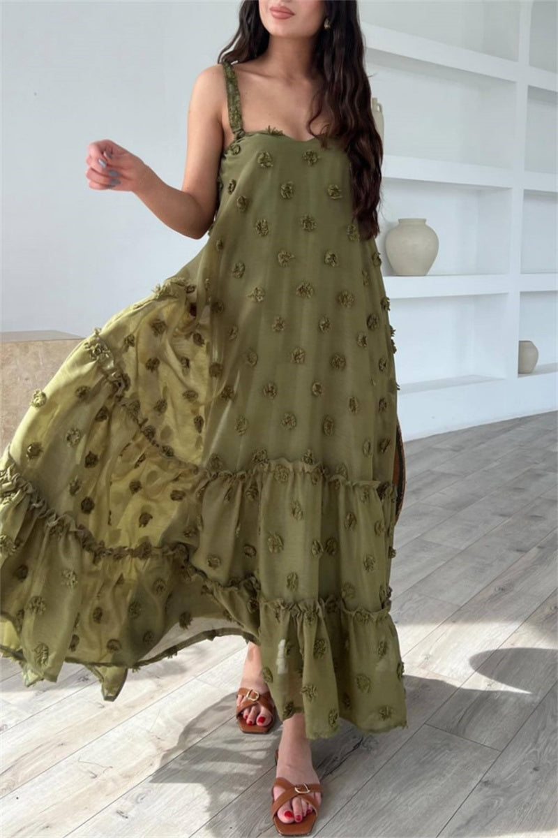 Francisca® | Casual backless long dresses with spaghetti straps