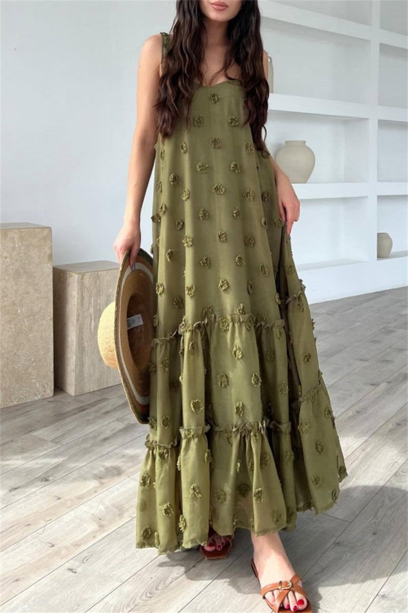 Francisca® | Casual backless long dresses with spaghetti straps