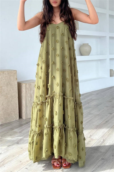 Francisca® | Casual backless long dresses with spaghetti straps