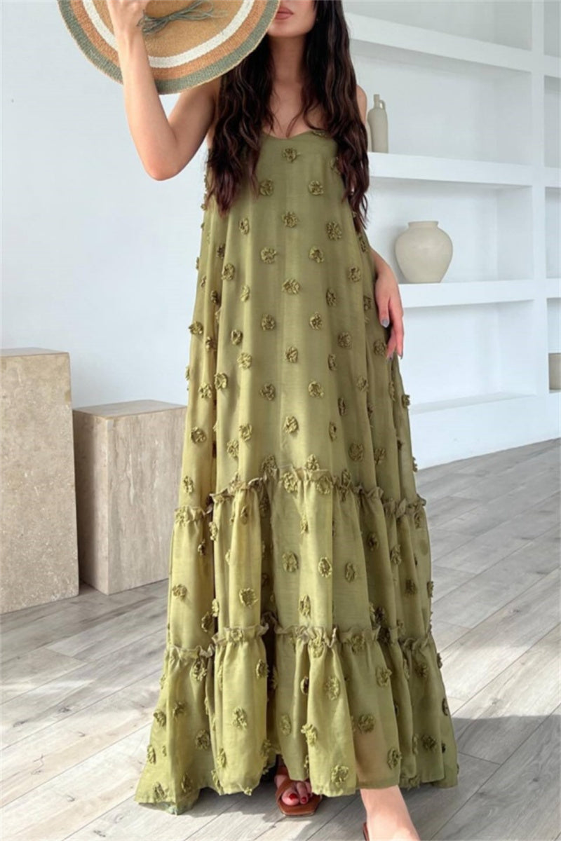 Francisca® | Casual backless long dresses with spaghetti straps