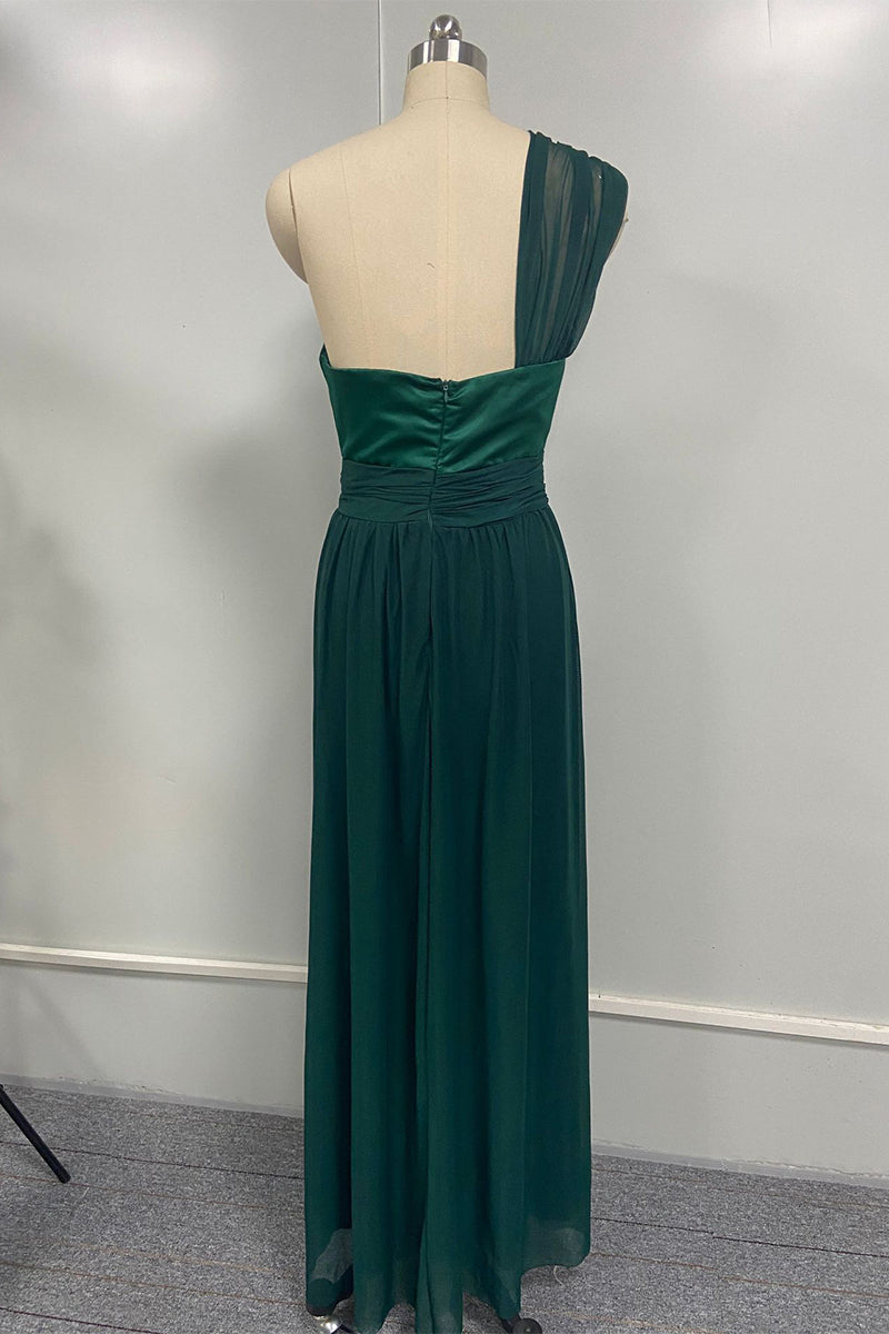 Felicidad® | Sexy evening dresses with a slit and slanted shoulder made of mesh fabric