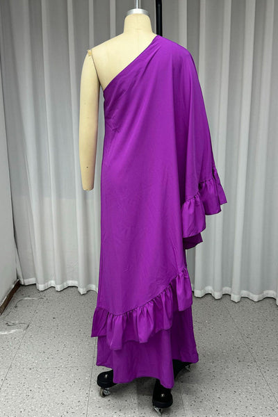 Genoveva® | Sexy ruffle irregular slanted shoulder irregular dresses