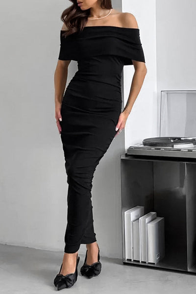 Fabiola® | Sexy off shoulder ruffle one tier skirt dresses