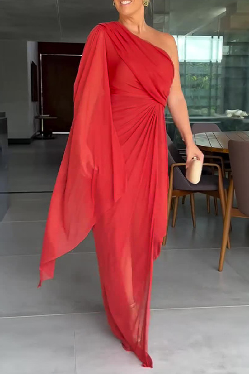 Eugenia® | Sexy Party Ruched Irregular Slanted Shoulder Irregular Dresses (5 Colors)