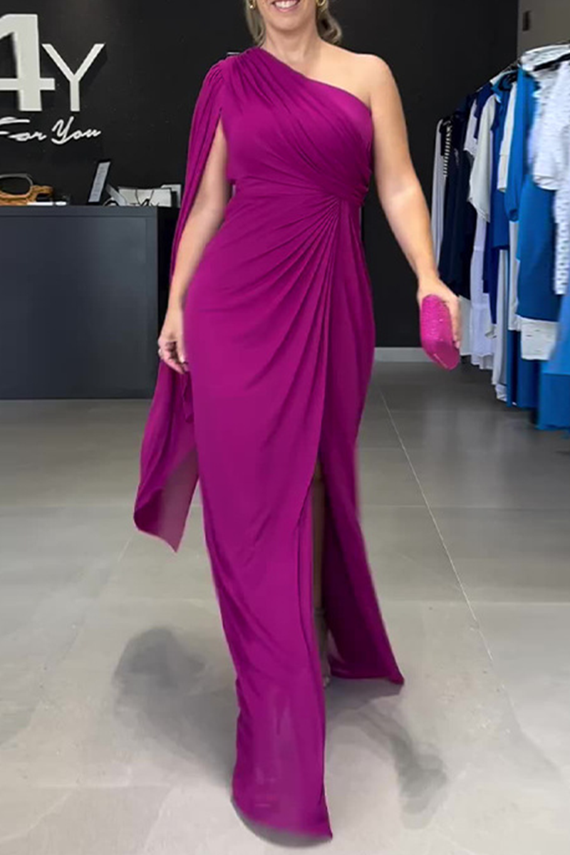 Eugenia® | Sexy Party Ruched Irregular Slanted Shoulder Irregular Dresses (5 Colors)