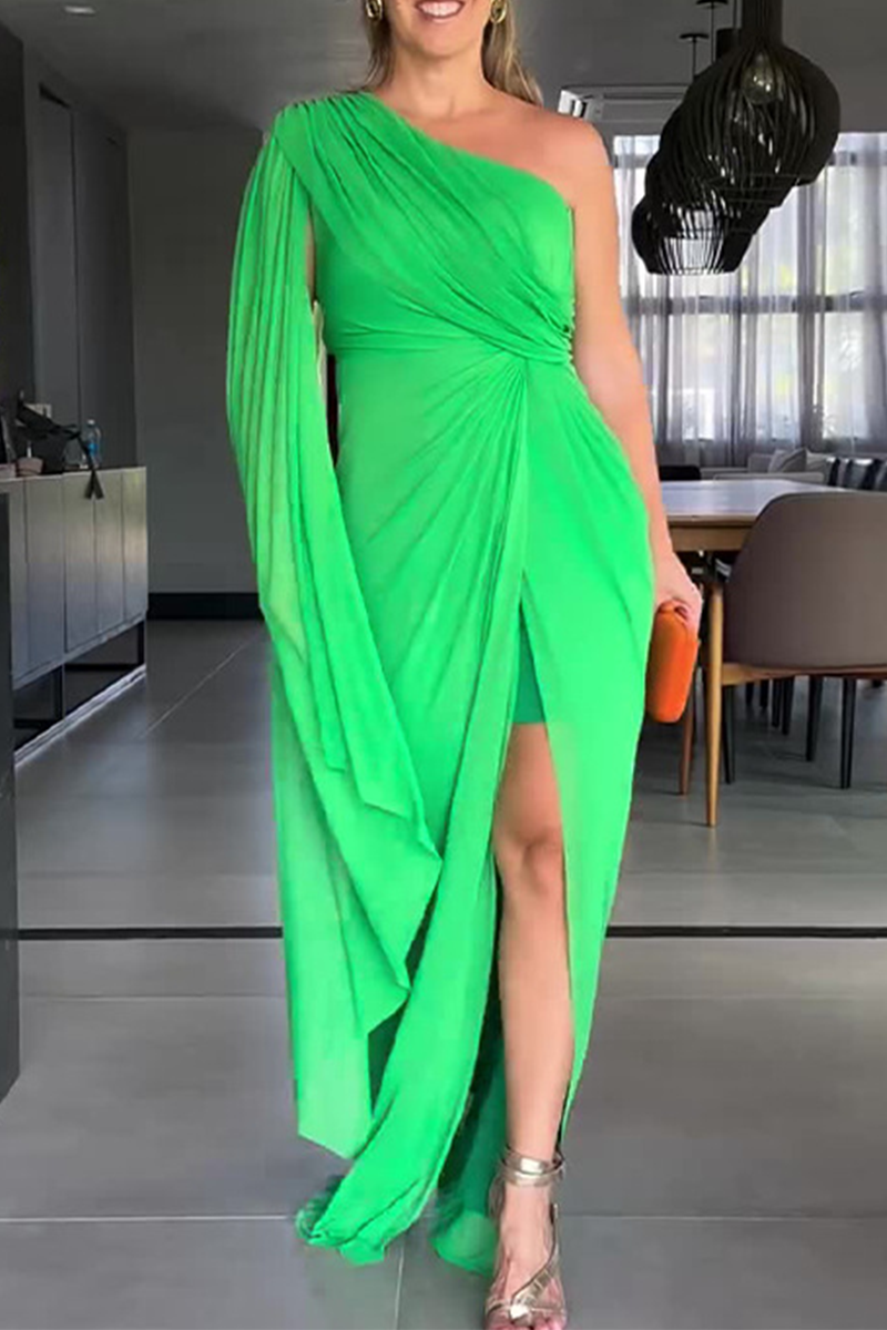 Eugenia® | Sexy Party Ruched Irregular Slanted Shoulder Irregular Dresses (5 Colors)