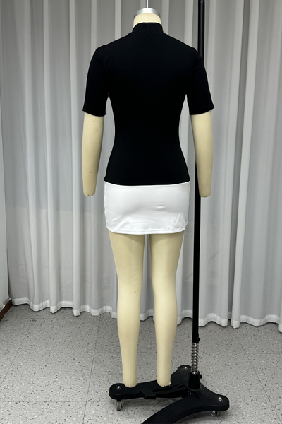 Carla® | Casual patchwork mini dresses with O-neck and contrast