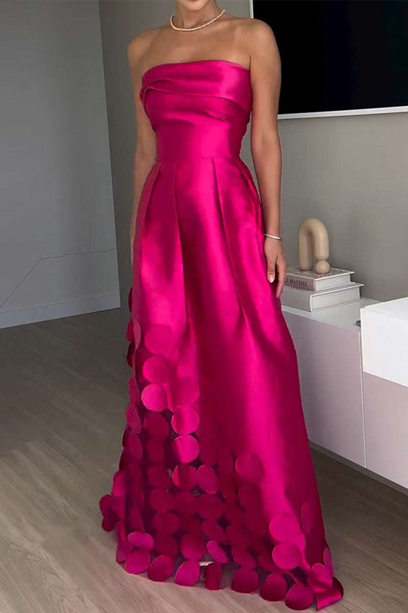 Lucía® | Casual Ruched Strapless Patchwork Prom Evening Dresses
