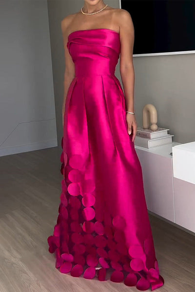 Lucía® | Casual Ruched Strapless Patchwork Prom Evening Dresses