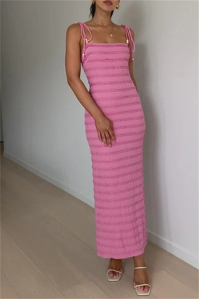 Sonia® | Sexy casual backless long dresses with spaghetti straps and belt