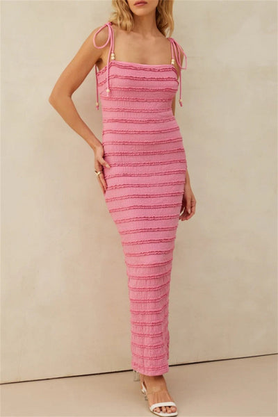 Sonia® | Sexy casual backless long dresses with spaghetti straps and belt