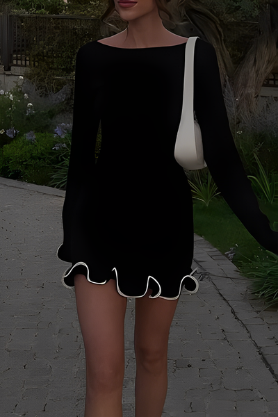 Sabrina® | Casual Daily Long Sleeve Thread Selvedge O-Neck Dresses (3 Colors)