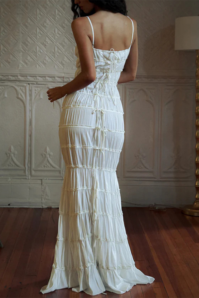 Rita® | Sexy backless ruched V-neck sling dresses