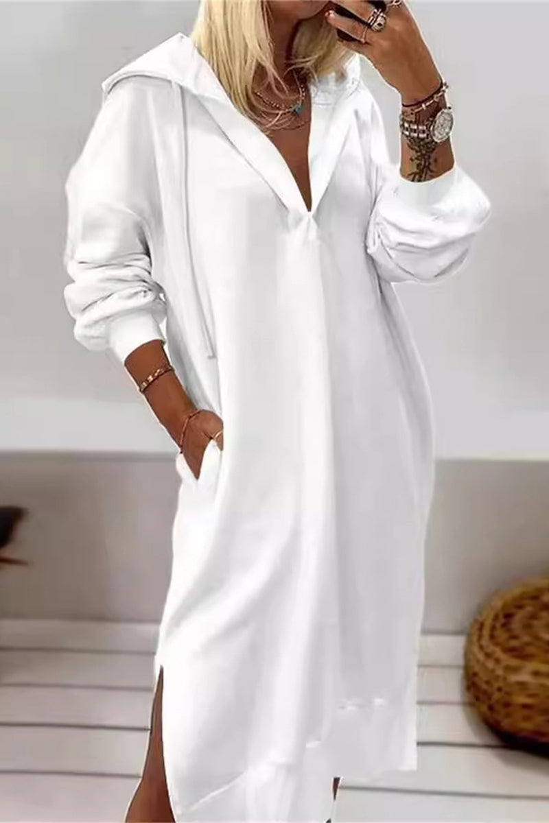 Paula® | Casual, long-sleeved dresses with pocket slit and hood for everyday wear