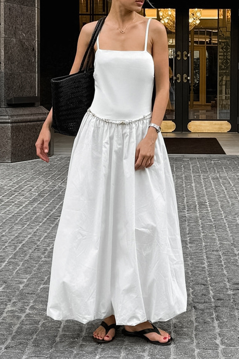 Norma® | Casual ruched sling dresses with square neckline