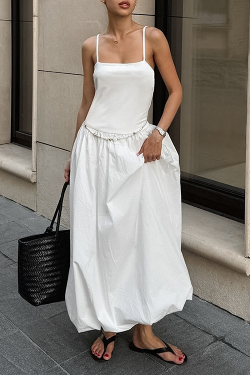 Norma® | Casual ruched sling dresses with square neckline