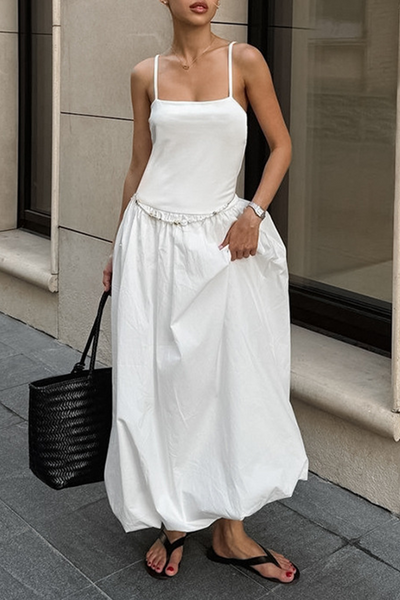 Norma® | Casual ruched sling dresses with square neckline
