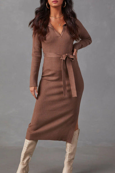 Kimberly® | Casual Wrap Skirt Dresses in Patchwork Slit Strap Design (3 Colors)