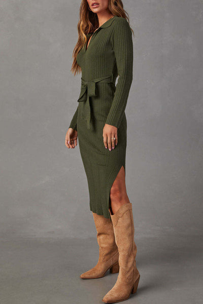 Kimberly® | Casual Wrap Skirt Dresses in Patchwork Slit Strap Design (3 Colors)