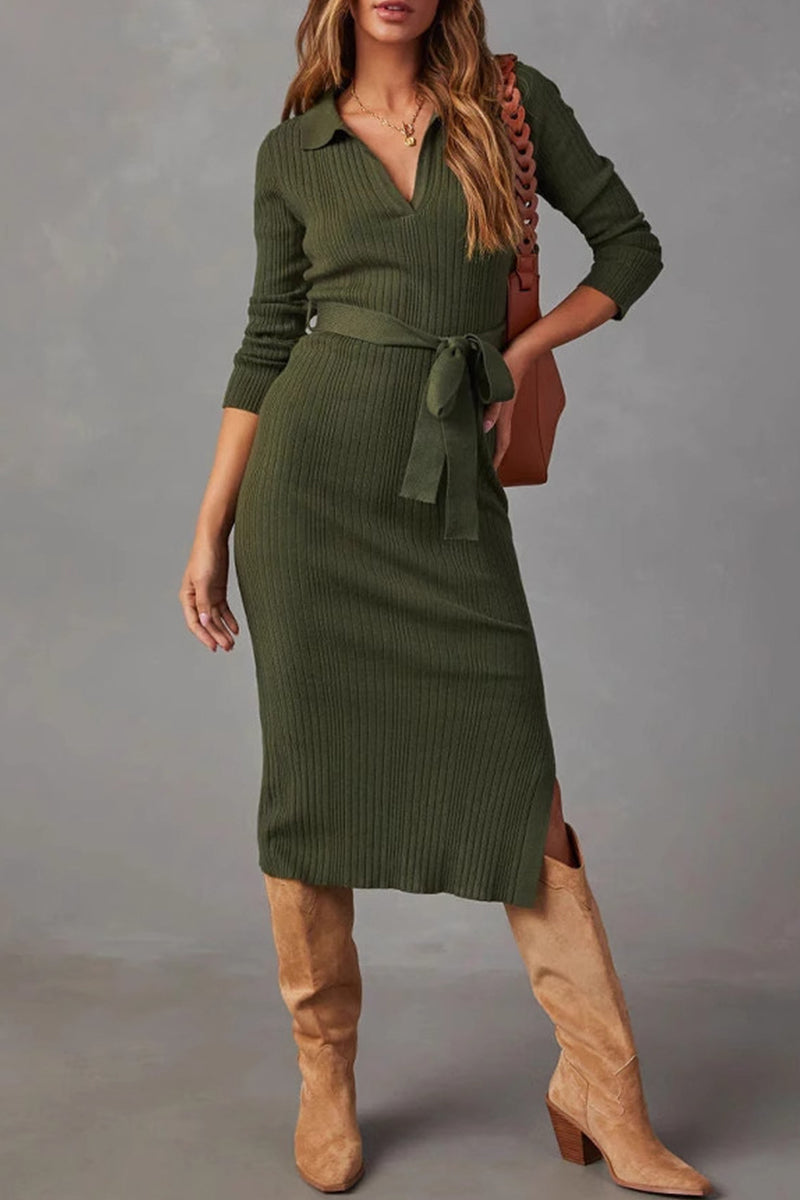 Kimberly® | Casual Wrap Skirt Dresses in Patchwork Slit Strap Design (3 Colors)