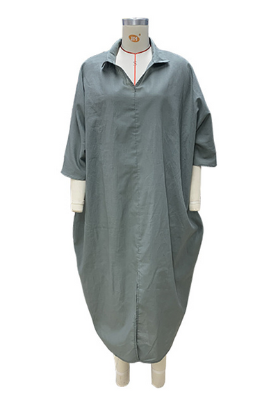 Karina® | Casual long sleeve dresses with irregular V-neck and slit