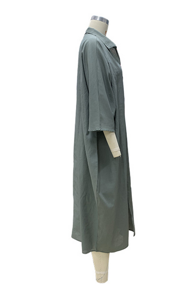 Karina® | Casual long sleeve dresses with irregular V-neck and slit