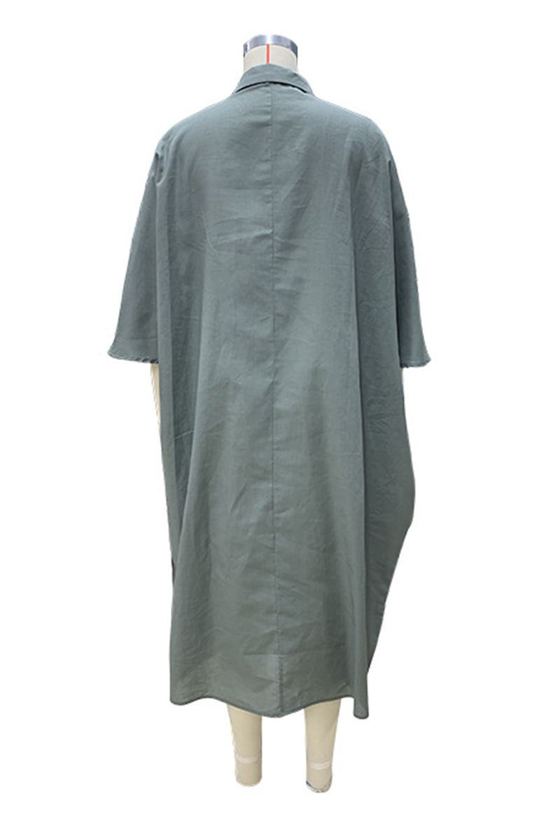 Karina® | Casual long sleeve dresses with irregular V-neck and slit