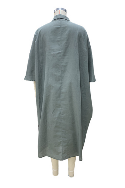 Karina® | Casual long sleeve dresses with irregular V-neck and slit