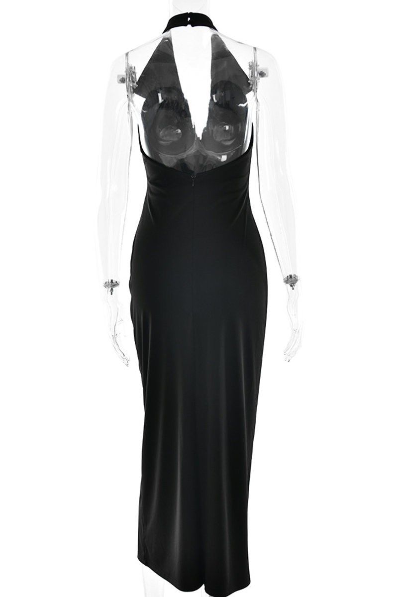 Juliana® | Sexy Dresses with Buckle Backless Turn-Down Collar Single Tier Skirt (3 Colors)